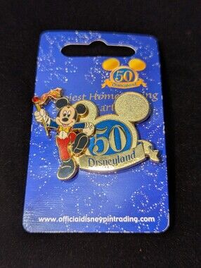 Disneyland 50th Anniversary Collector/Trading Pin Featuring Mickey Mouse. NWT